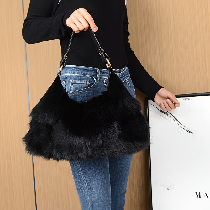 Women'S Luxury Mink Fur Cloud Bag