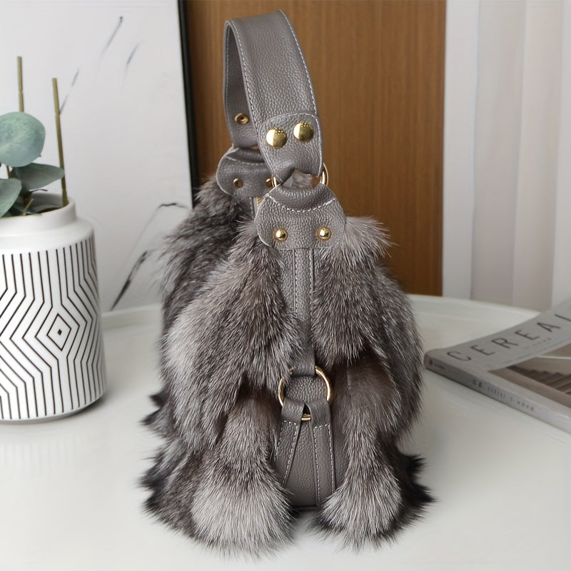 Women'S Luxury Mink Fur Cloud Bag