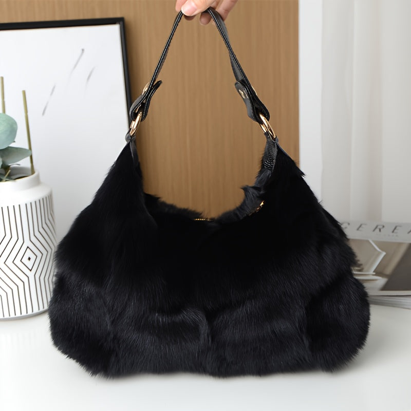 Women'S Luxury Mink Fur Cloud Bag