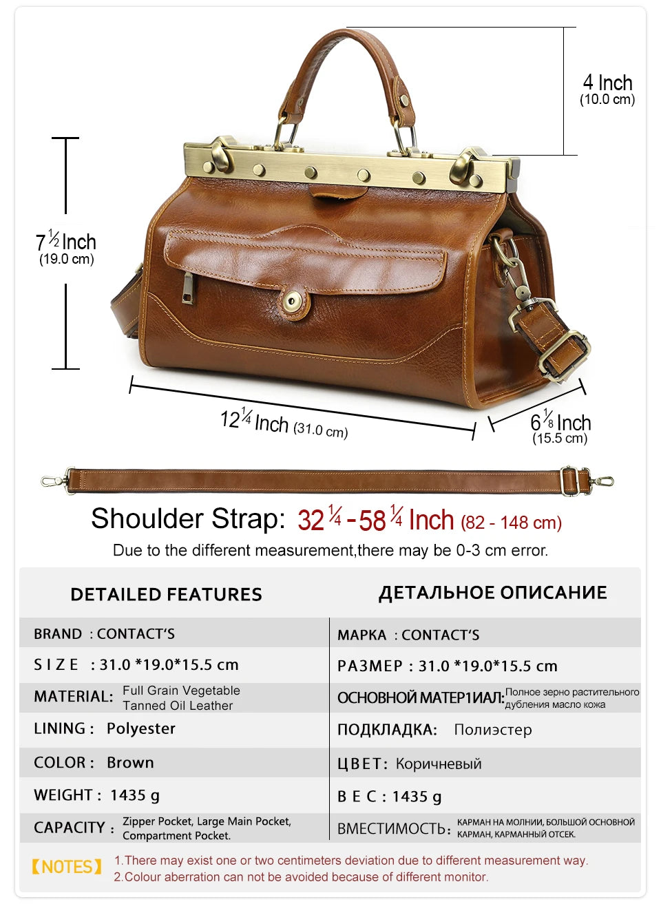 CONTACT'S Genuine Leather Top Handle Bags