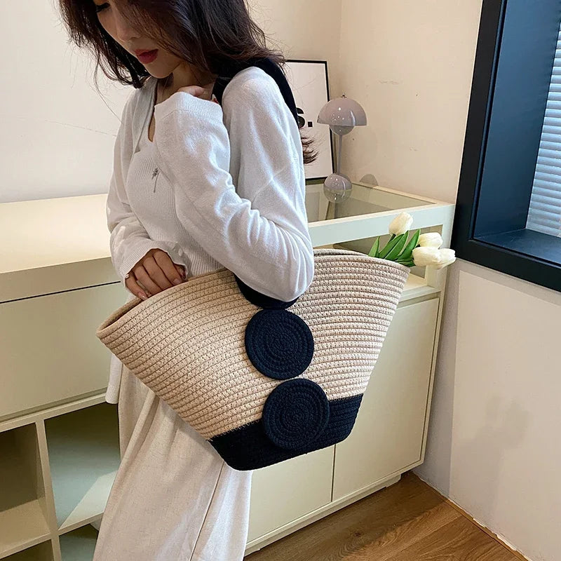 Fashion Large Tote Straw Handbags Designer
