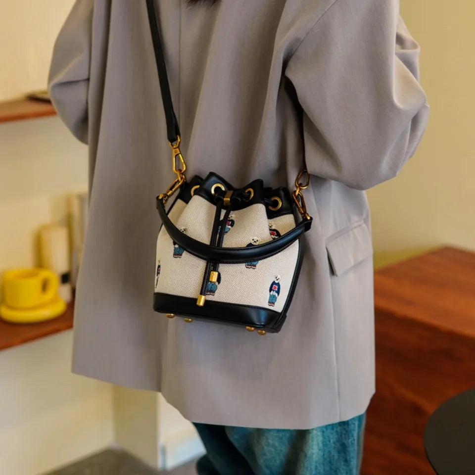 Drawstring Bucket Bag Large Capacity Women's