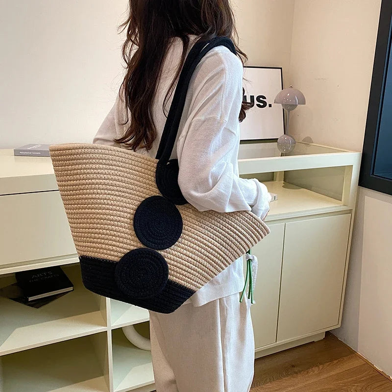 Fashion Large Tote Straw Handbags Designer