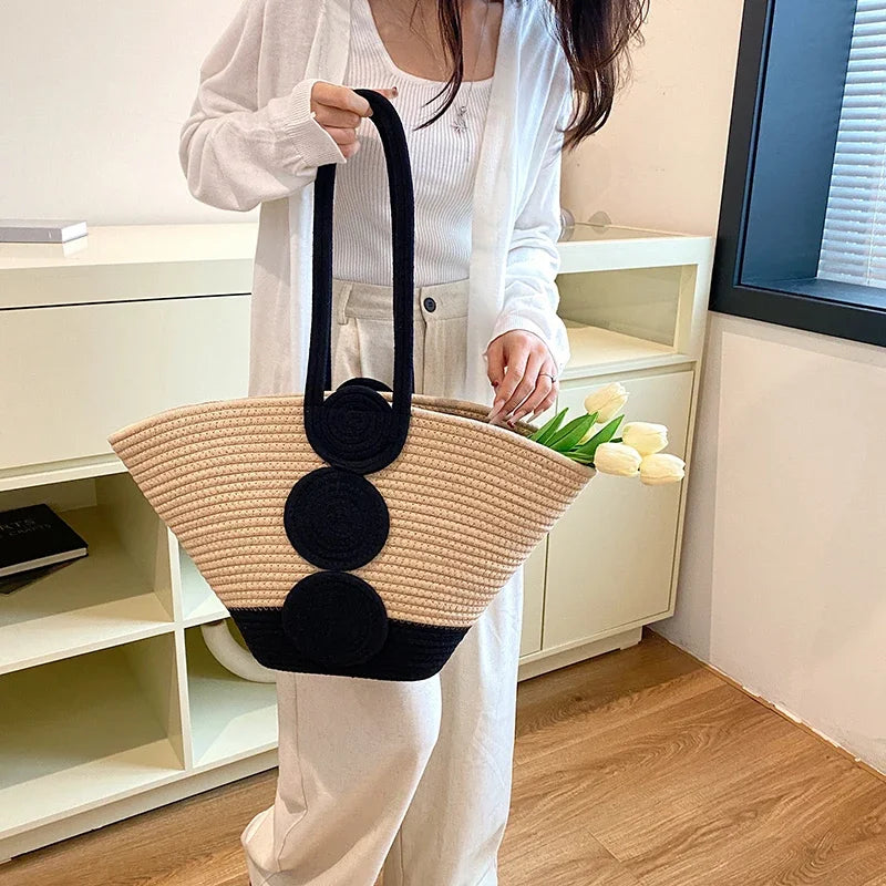 Fashion Large Tote Straw Handbags Designer