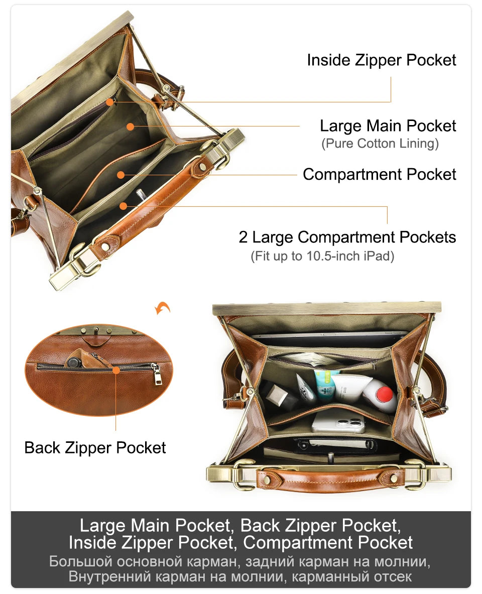 CONTACT'S Genuine Leather Top Handle Bags