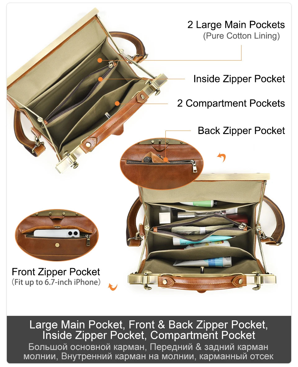 CONTACT'S Genuine Leather Top Handle Bags