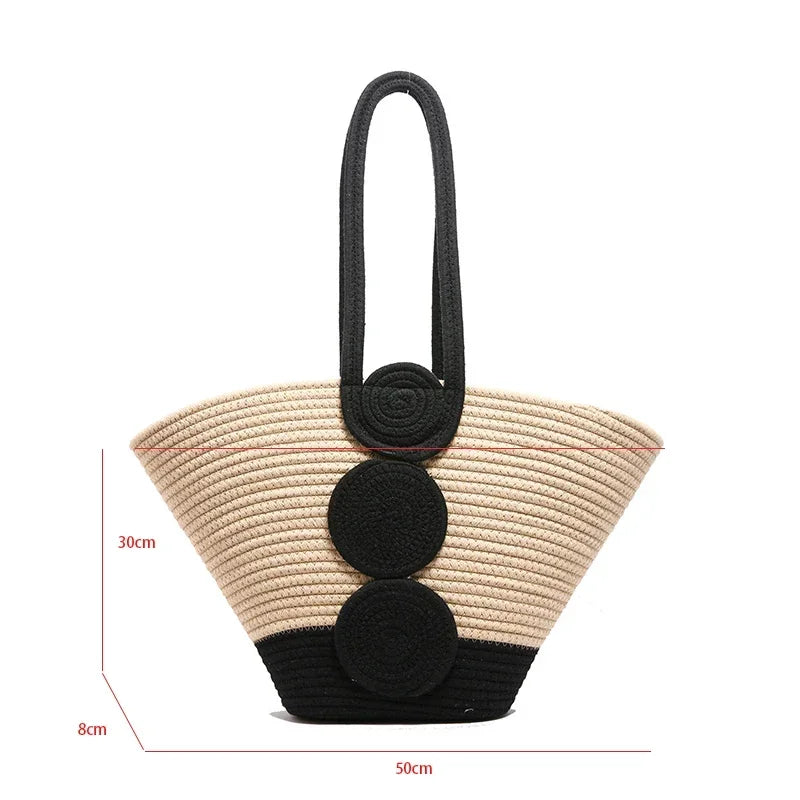 Fashion Large Tote Straw Handbags Designer