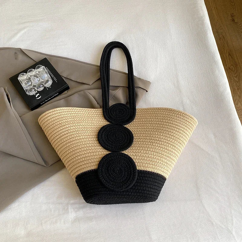 Fashion Large Tote Straw Handbags Designer