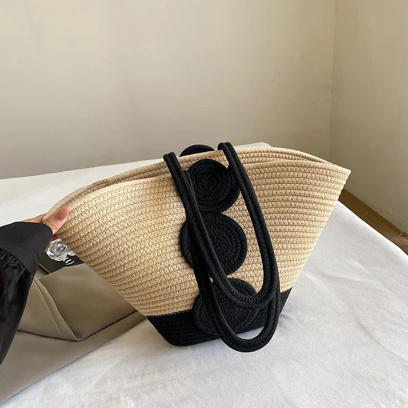 Fashion Large Tote Straw Handbags Designer