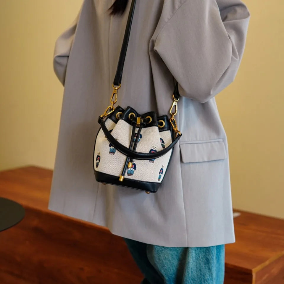 Drawstring Bucket Bag Large Capacity Women's