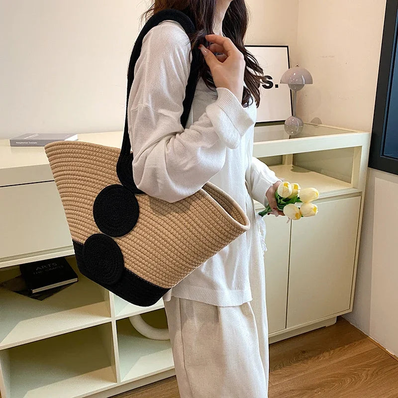 Fashion Large Tote Straw Handbags Designer