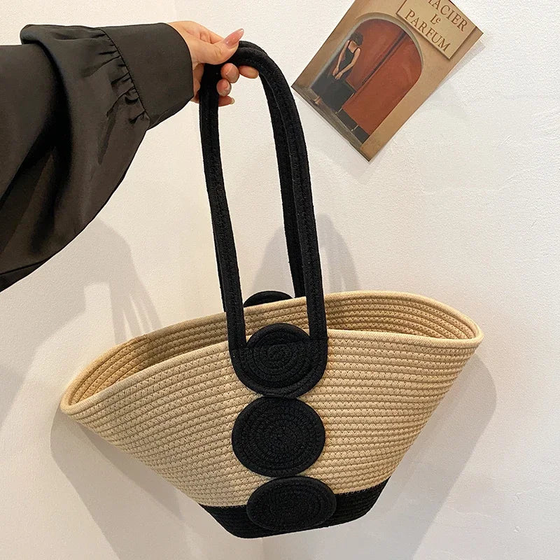 Fashion Large Tote Straw Handbags Designer