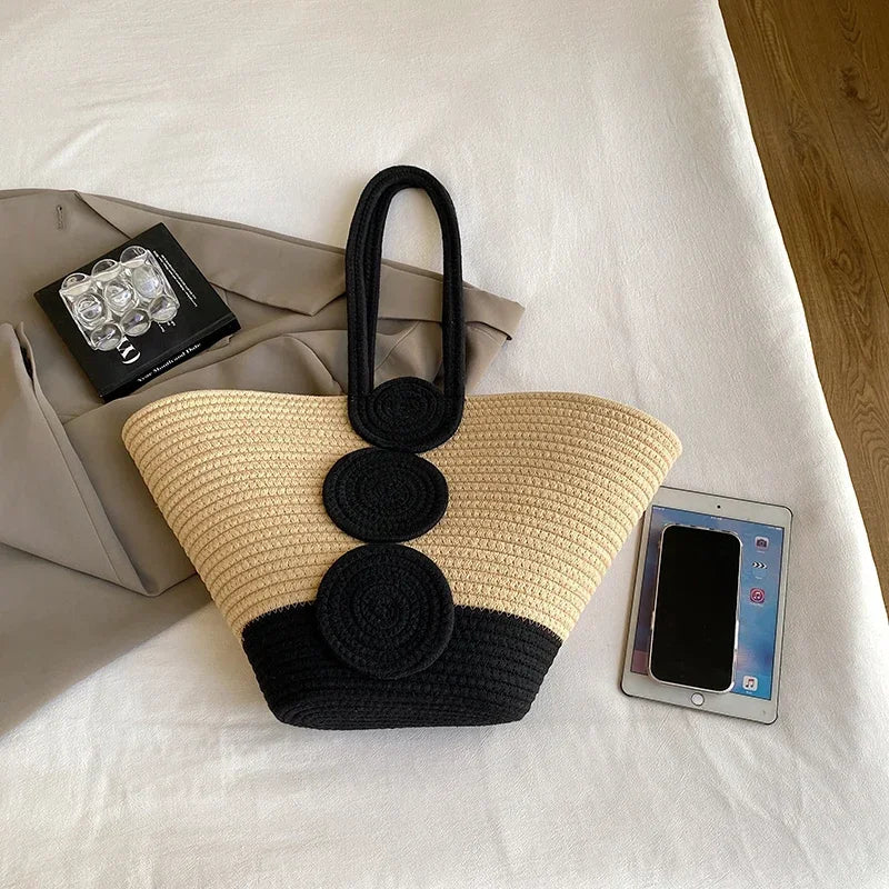 Fashion Large Tote Straw Handbags Designer