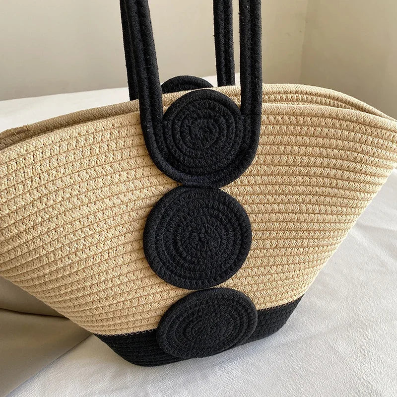 Fashion Large Tote Straw Handbags Designer