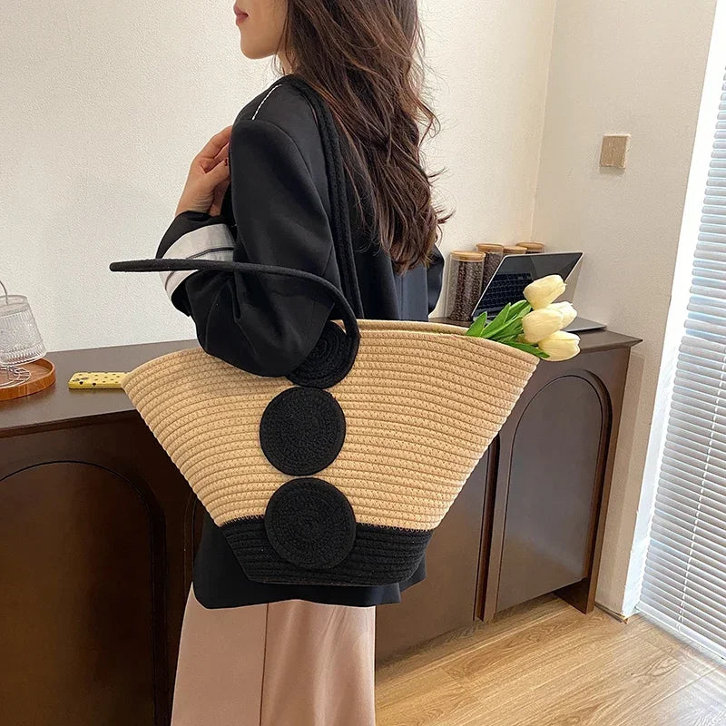 Fashion Large Tote Straw Handbags Designer