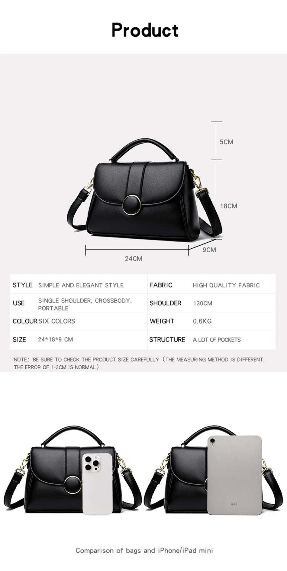 Fashion Solid Color  Women Crossbody Luxury