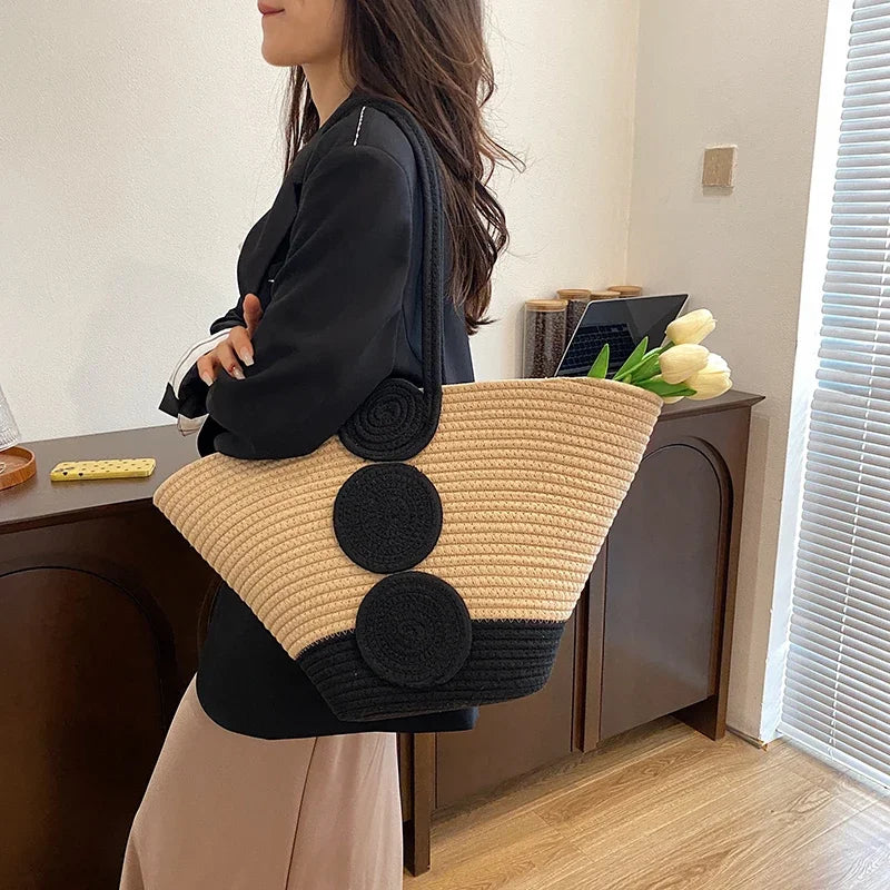 Fashion Large Tote Straw Handbags Designer
