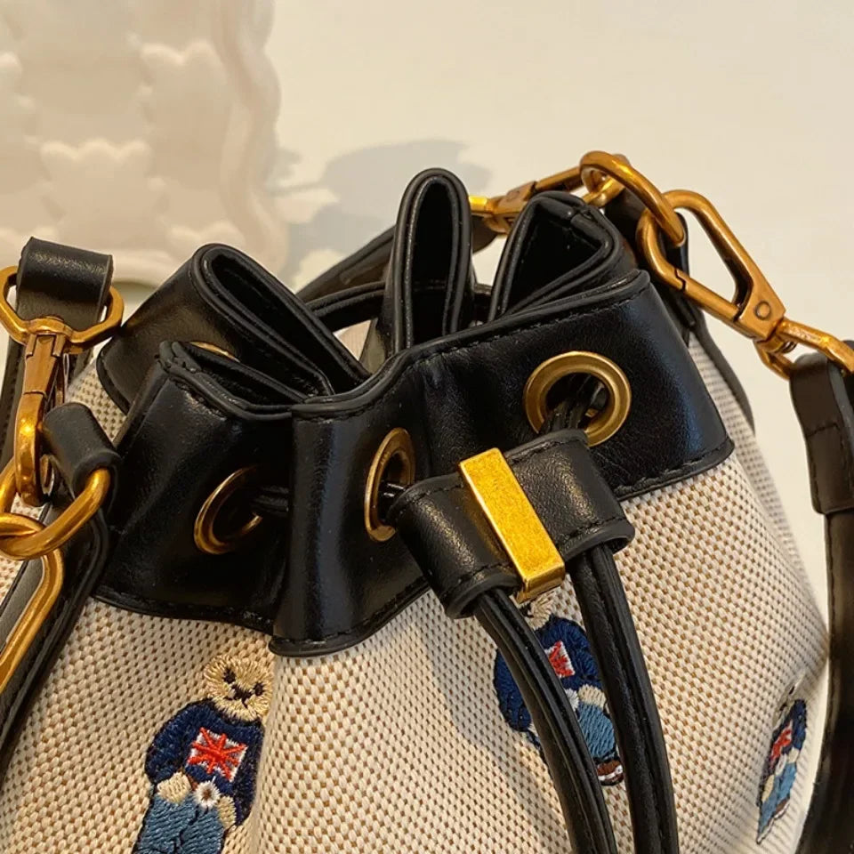 Drawstring Bucket Bag Large Capacity Women's