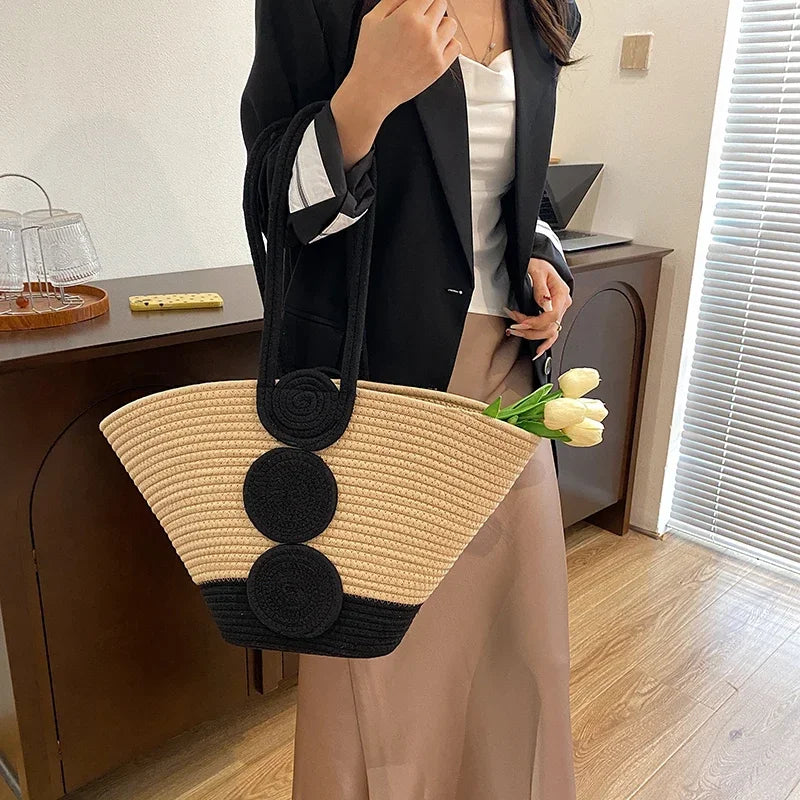 Fashion Large Tote Straw Handbags Designer