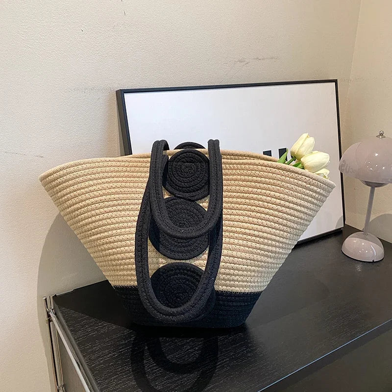 Fashion Large Tote Straw Handbags Designer