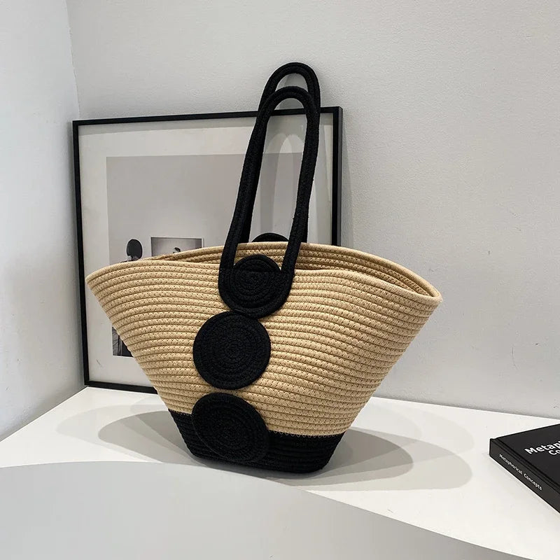 Fashion Large Tote Straw Handbags Designer