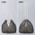 Simple Casual Handwoven Wooden Bead Handbag