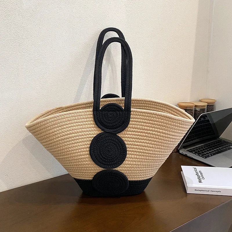 Fashion Large Tote Straw Handbags Designer
