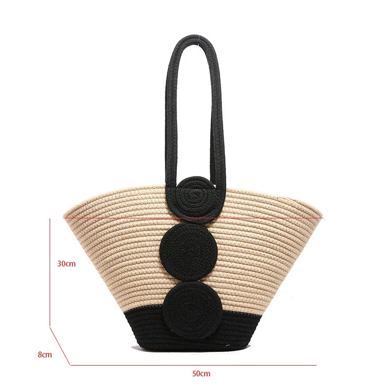 Fashion Large Tote Straw Handbags Designer