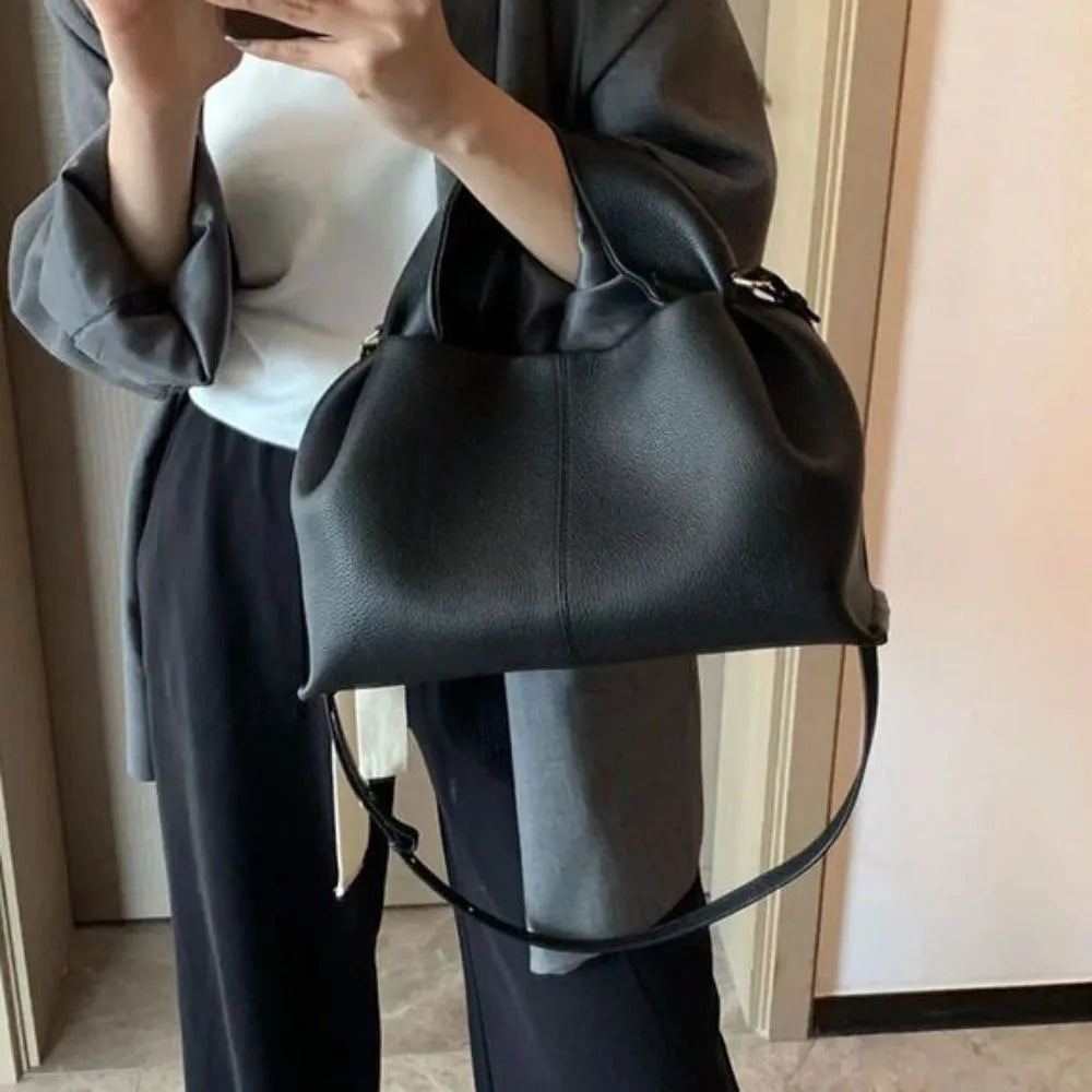 Fashion PU Leather Dumpling Shoulder Bag Light