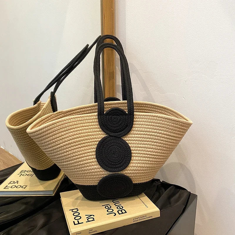 Fashion Large Tote Straw Handbags Designer