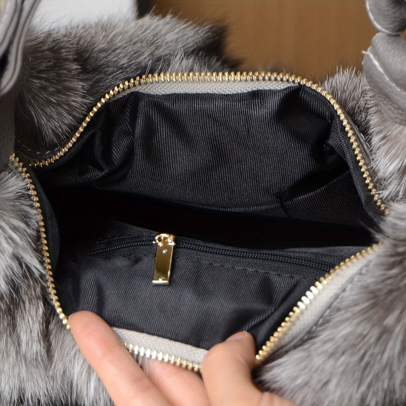 Women'S Luxury Mink Fur Cloud Bag