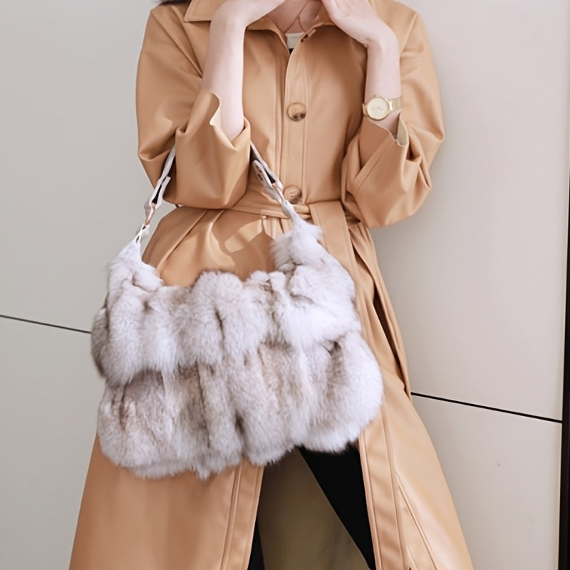 Women'S Luxury Mink Fur Cloud Bag
